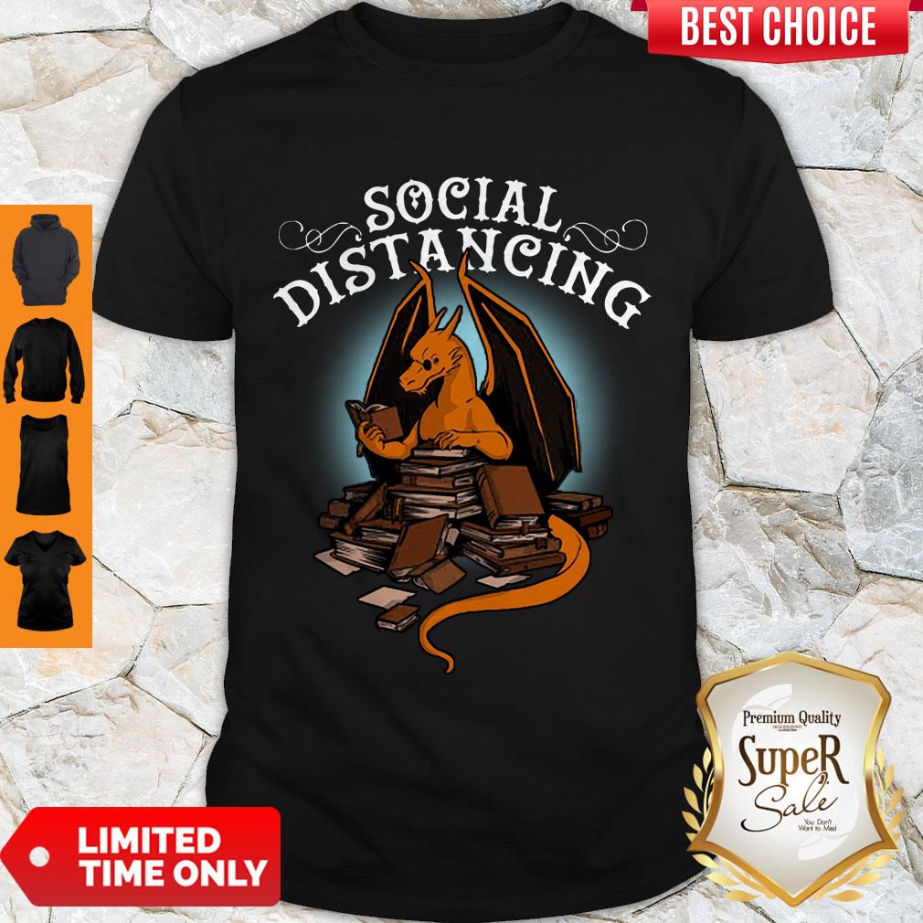 Dragon Reading Books Social Distancing Coronavirus Shirt
