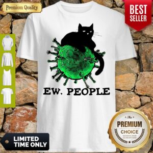 Official Black Cat And Coronavirus Ew People Shirt