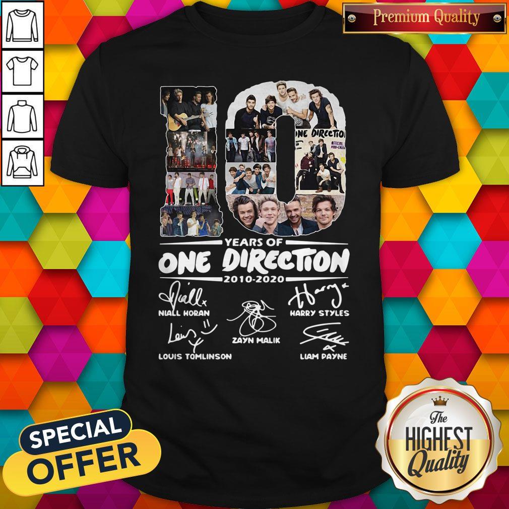 Official 10 Years Of One Direction 2010 2020 Signatures Shirt
