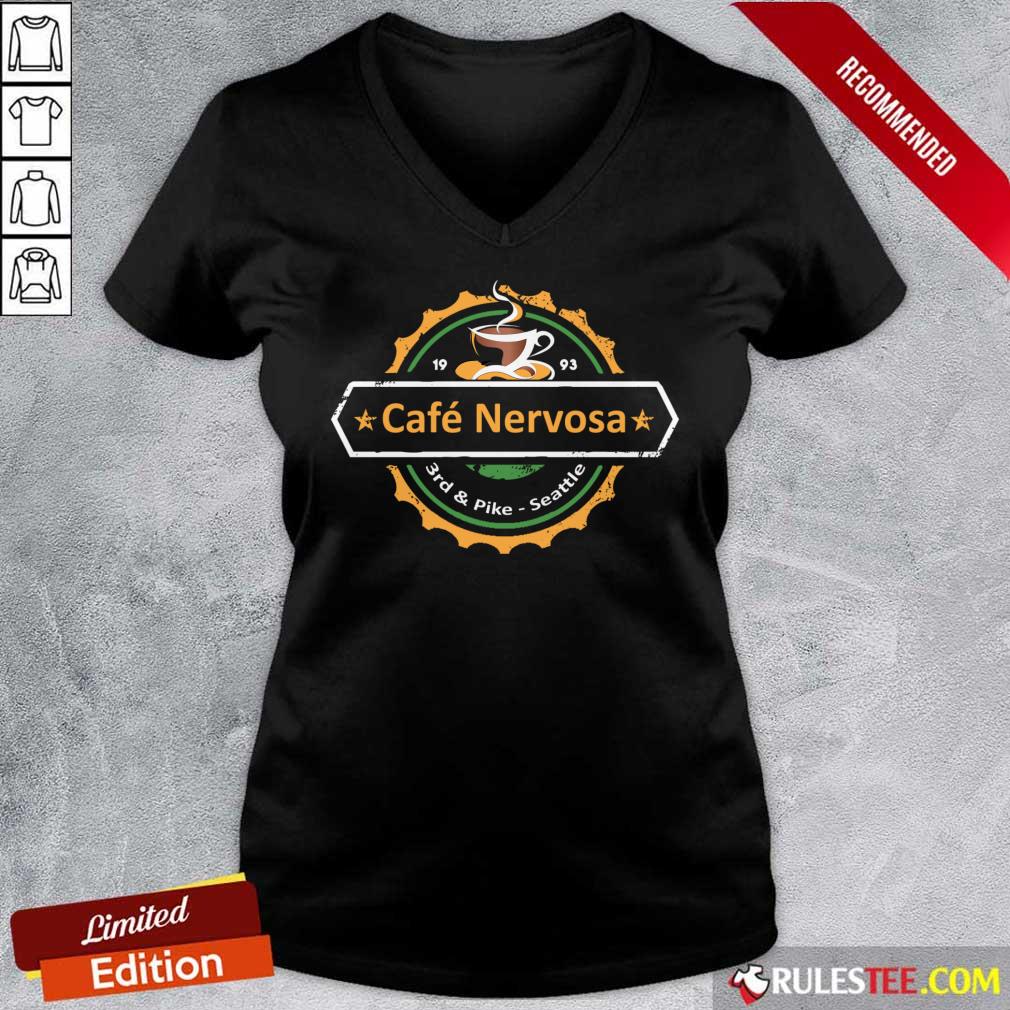 1993 Cafe Nervosa 3rd And Pike Seattle Shirt - Image 3
