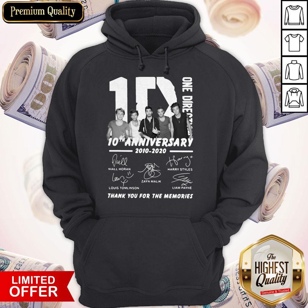 Official One Direction 10th Anniversary 2010 2020 Thank You For The Memories Shirt - Image 2