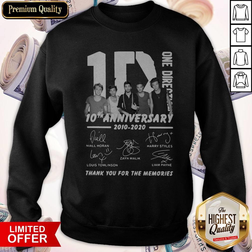 Official One Direction 10th Anniversary 2010 2020 Thank You For The Memories Shirt - Image 5