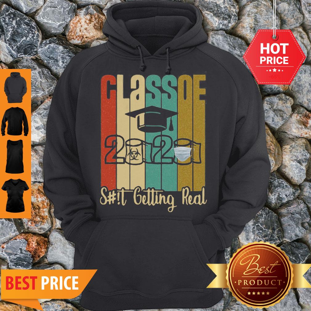 Class Of 2020 Shit Is Getting Real 2020 Toilet Paper Vintage Shirt - Image 4