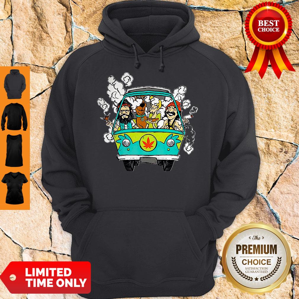 Official Hippie Weed Bus Cheech And Chong Scooby Doo Smoking Shirt - Image 4