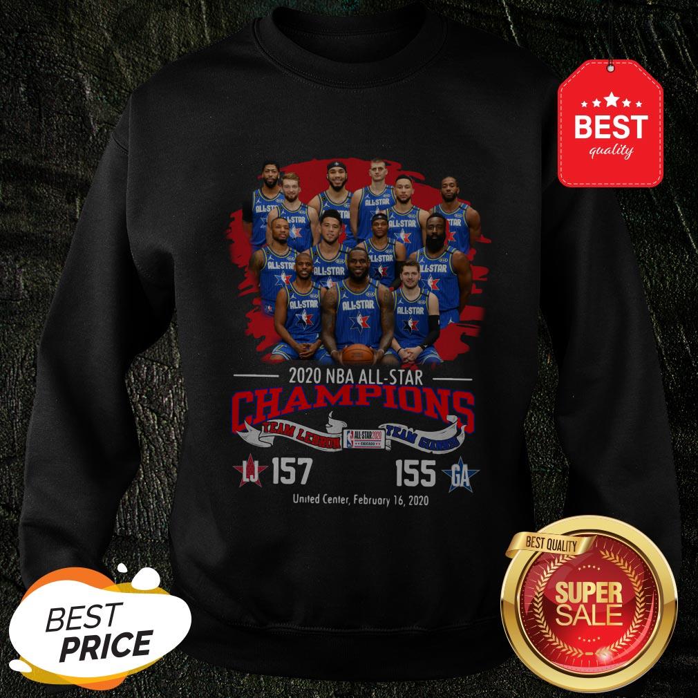 2020 NBA All-Star Champions Team Lebron 157 Team Giannis 155 Shirt - Image 4
