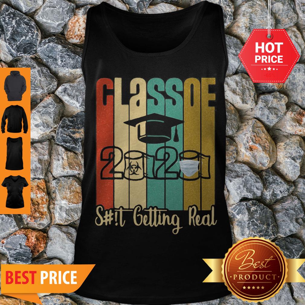 Class Of 2020 Shit Is Getting Real 2020 Toilet Paper Vintage Shirt - Image 3