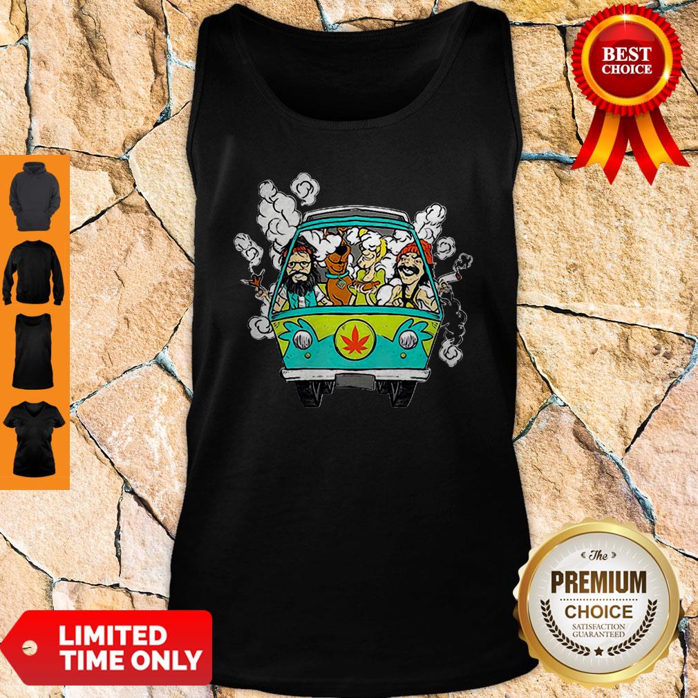 Official Hippie Weed Bus Cheech And Chong Scooby Doo Smoking Shirt - Image 3