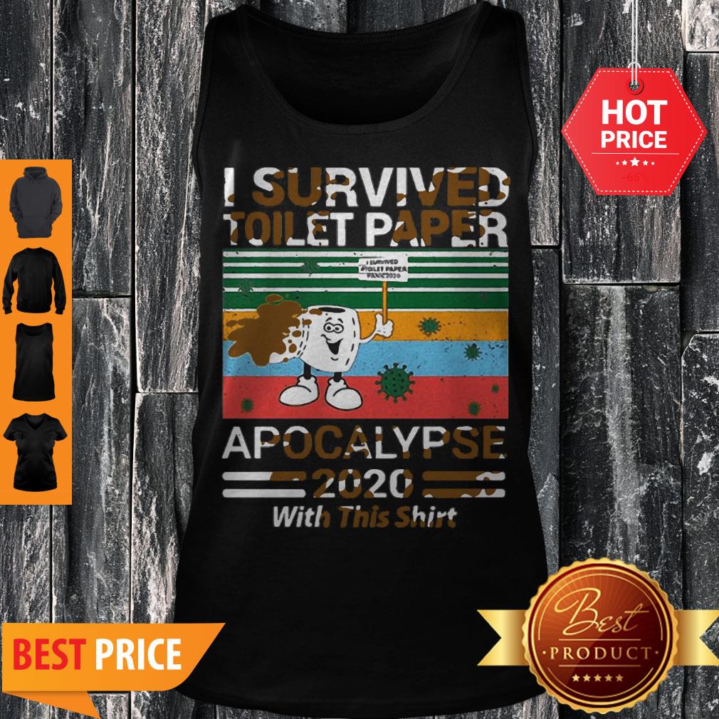 Vintage I Survived Toilet Paper Panic 2020 Apocalypse 2020 With This Shirt - Image 5