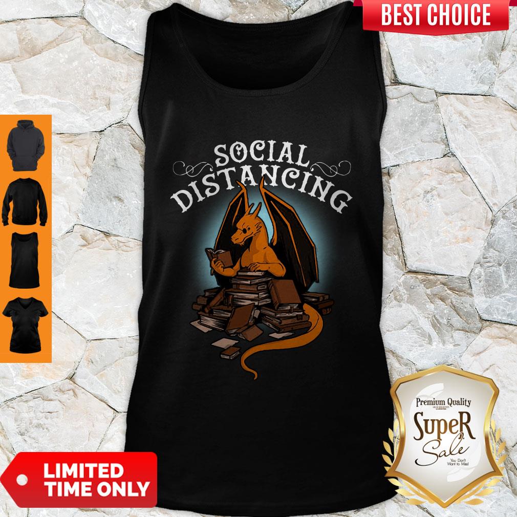 Dragon Reading Books Social Distancing Coronavirus Shirt - Image 3