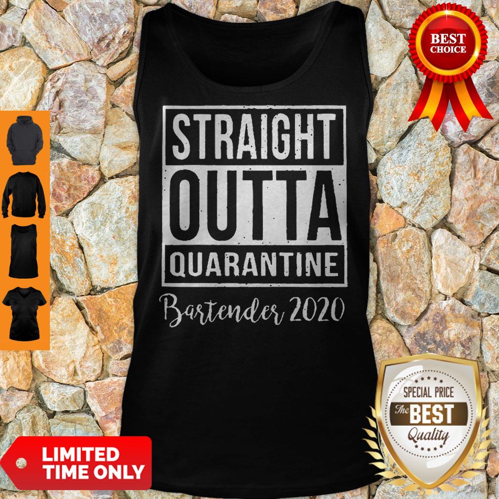 Straight Outta Quarantine Bartender 2020 Coronavirus Shirt - Image 3
