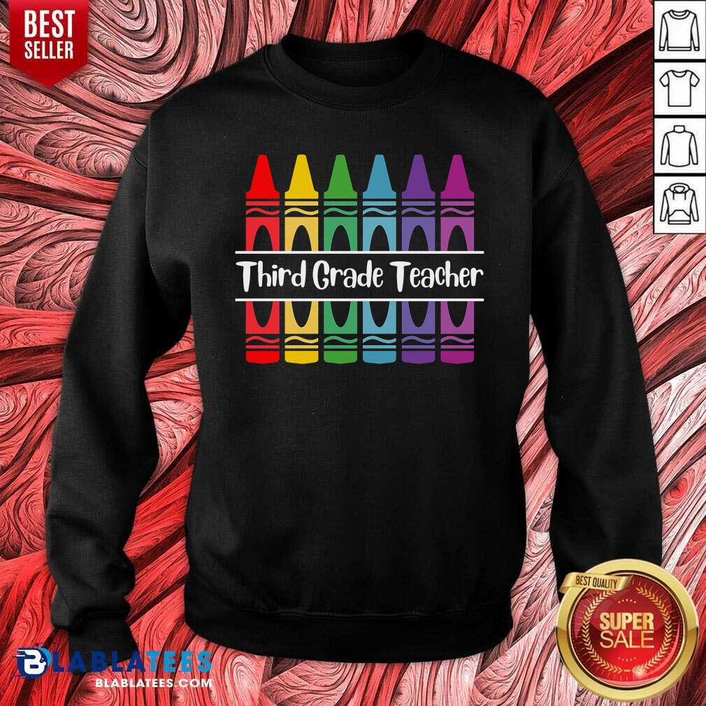 3rd Grade Teacher Crayon Shirt - Image 5