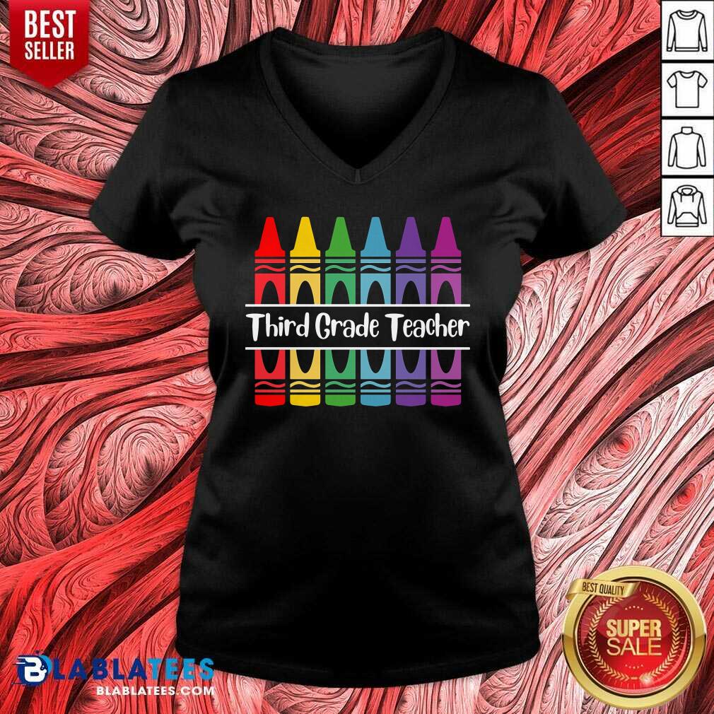 3rd Grade Teacher Crayon Shirt - Image 3