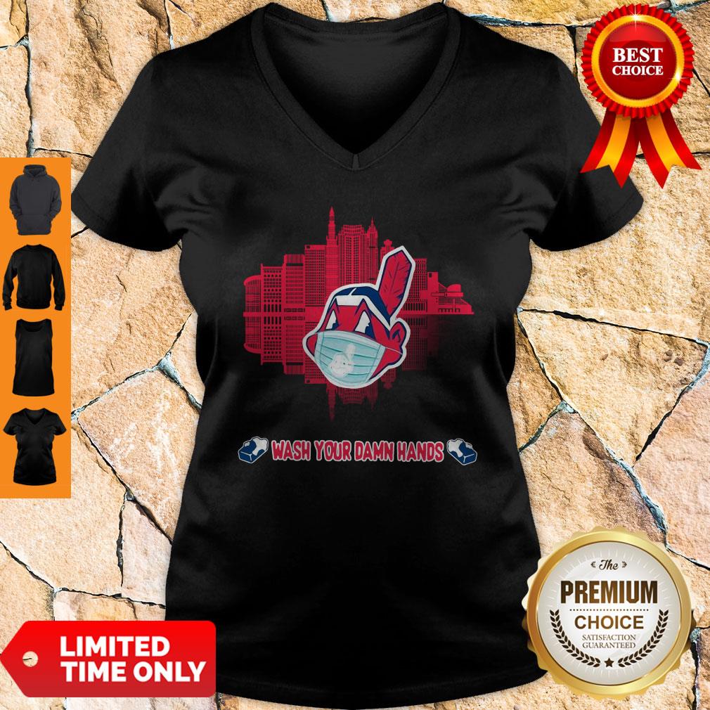 Official Wash Your Damn Hands Cleveland Indians Shirt - Image 2