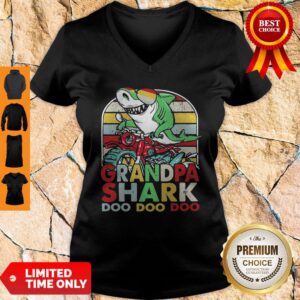 Alternative view of Official Grandpa Shark Motor Bike Doo Doo Vintage Shirt