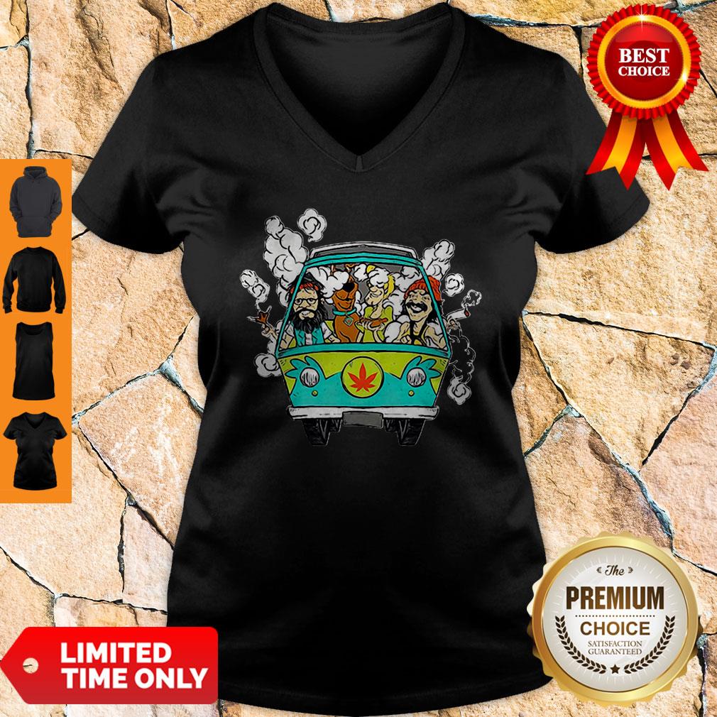 Official Hippie Weed Bus Cheech And Chong Scooby Doo Smoking Shirt - Image 2