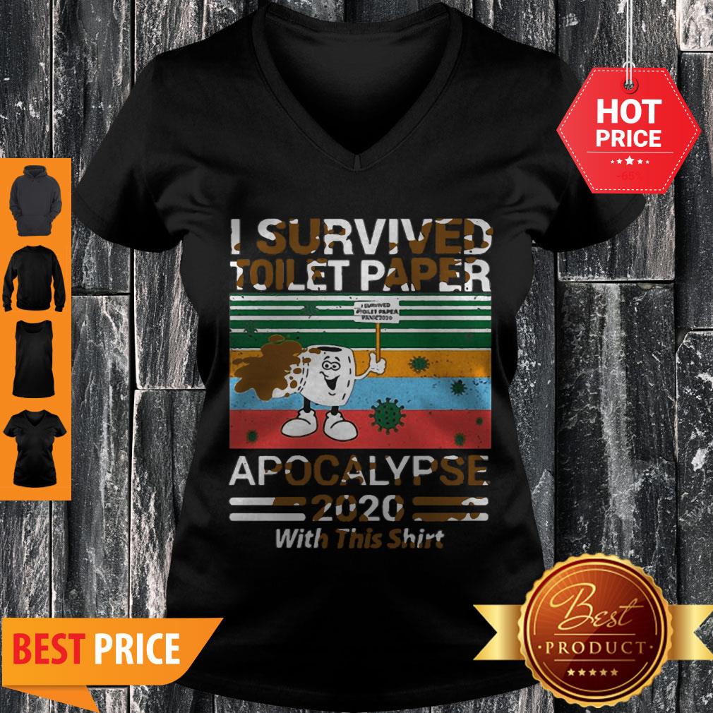 Vintage I Survived Toilet Paper Panic 2020 Apocalypse 2020 With This Shirt - Image 4