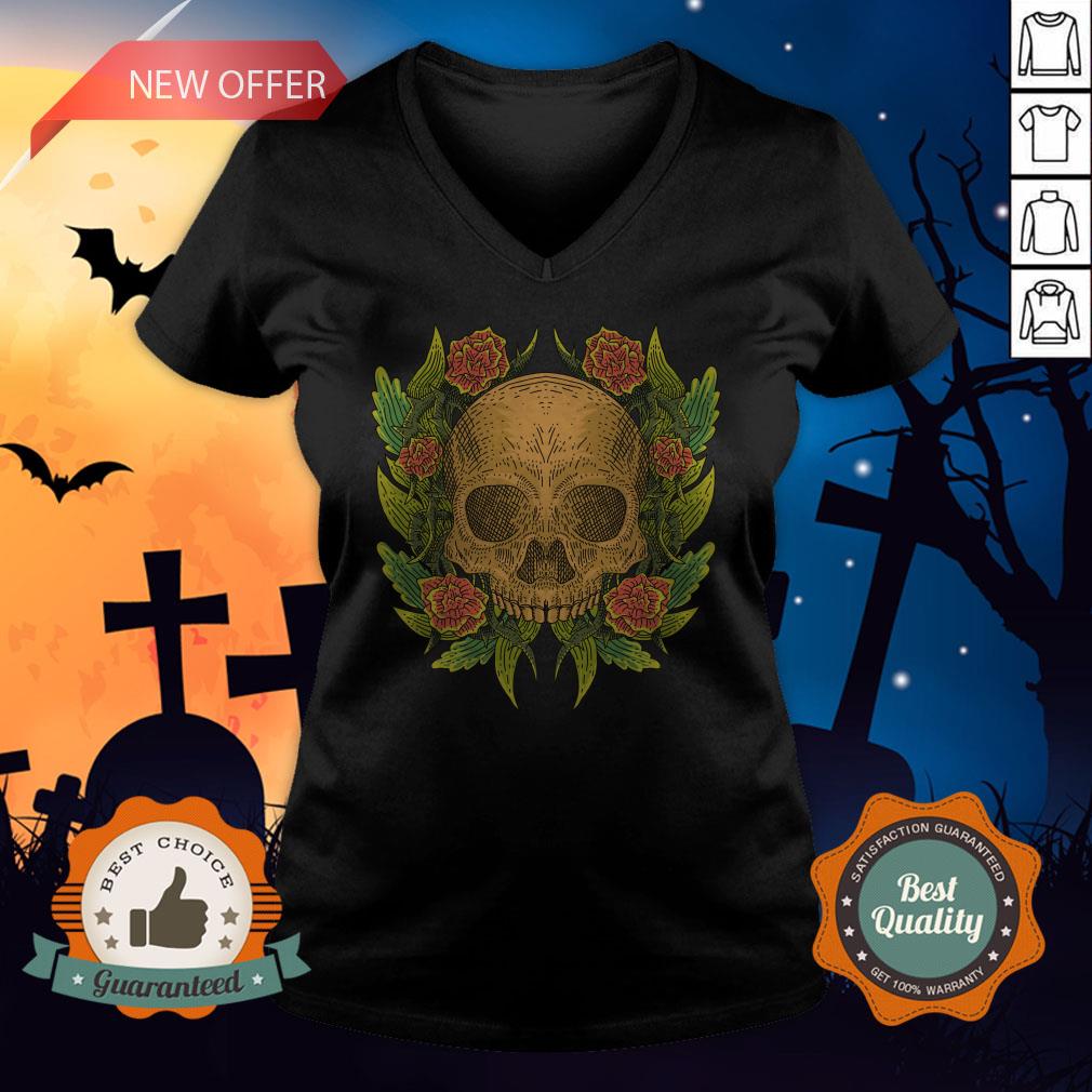 Sugar Skull Flower Dia De Muertos Day Of The Dead Shirt - Image 5
