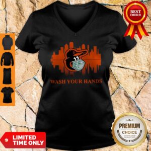 Alternative view of Official Baltimore Orioles Mask Wash Your Damn Hands Covid-19 Shirt