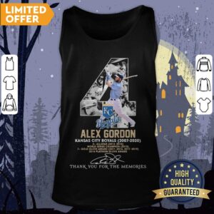 Alternative view of 4 Alex Gordon Kansas City Royals 2007-2020 Thank You For The Memories Signatures Shirt