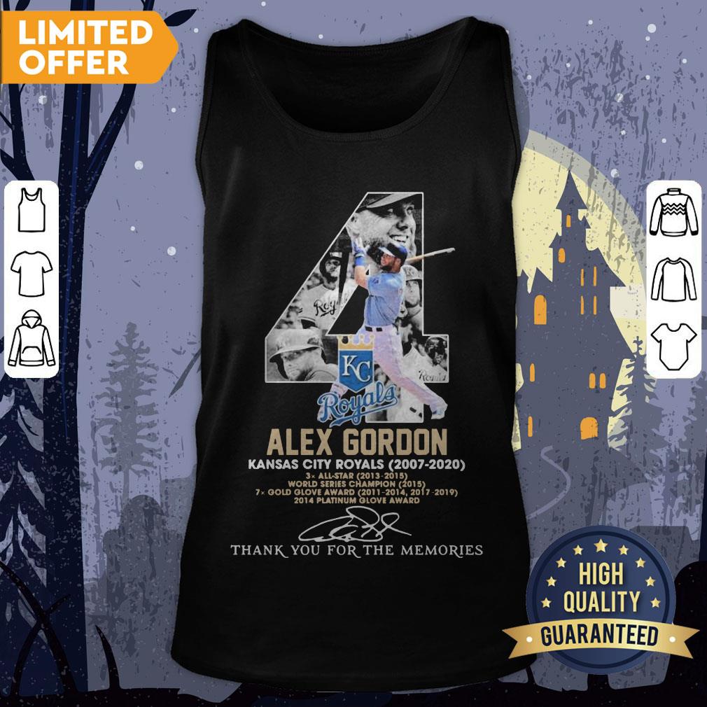 4 Alex Gordon Kansas City Royals 2007-2020 Thank You For The Memories Signatures Shirt - Image 2