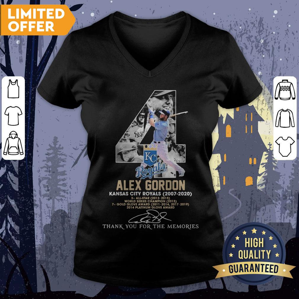 4 Alex Gordon Kansas City Royals 2007-2020 Thank You For The Memories Signatures Shirt - Image 3