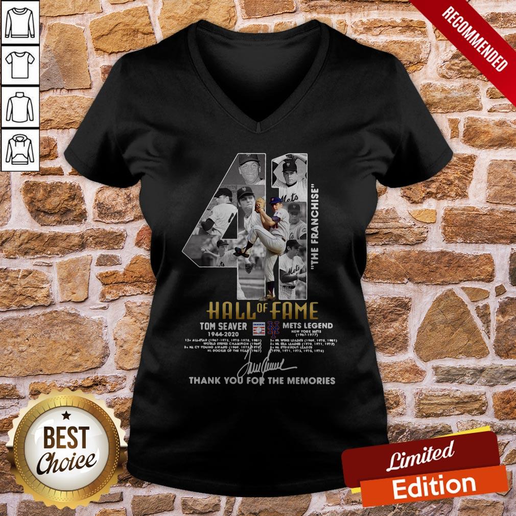 41 The Franchise Hall Of Fame Tom Seaver Mets Legend Thank You For The Memories Signature Shirt - Image 2