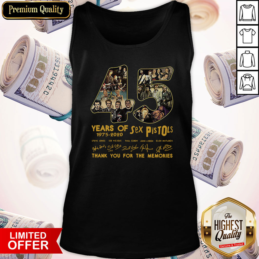 45 Years Of Sex Pistols 1975 2020 Thank You For The Memories Signatures Shirt - Image 3