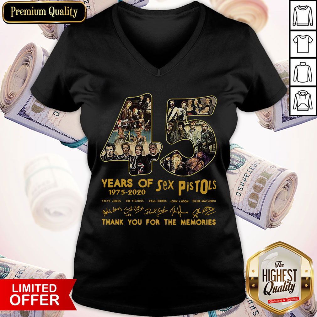 45 Years Of Sex Pistols 1975 2020 Thank You For The Memories Signatures Shirt - Image 2
