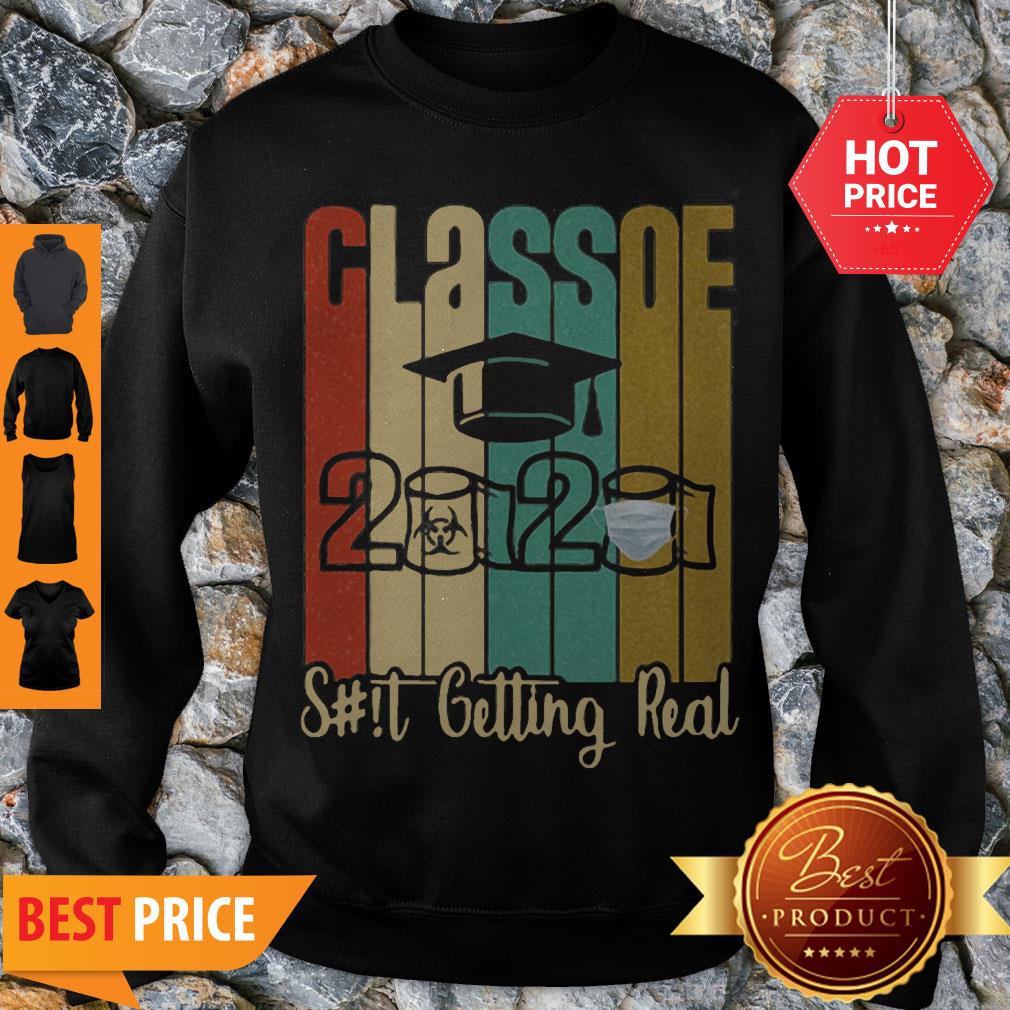Class Of 2020 Shit Is Getting Real 2020 Toilet Paper Vintage Shirt - Image 5