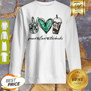 Alternative view of Glitter Peace Love Starbucks Coffee Shirt