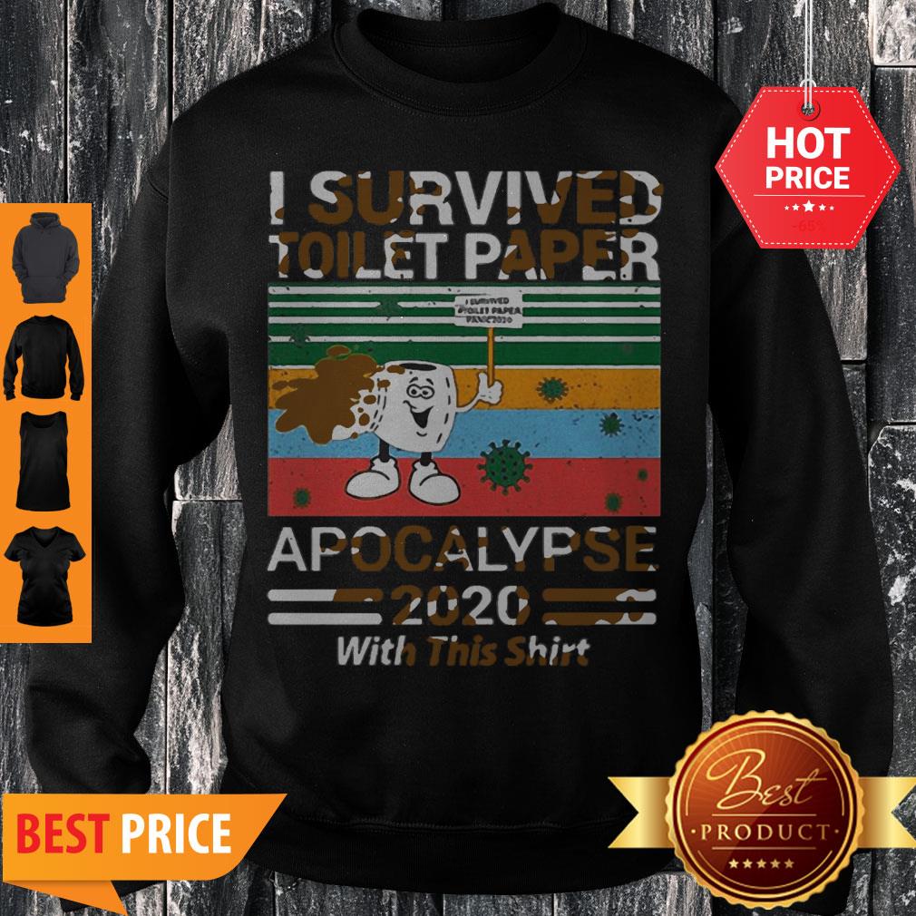Vintage I Survived Toilet Paper Panic 2020 Apocalypse 2020 With This Shirt - Image 3