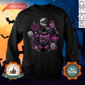 Alternative view of Halloween Doodle Vintage Witchy Magical Pastel Goth Pink Shirt