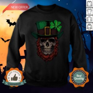 Alternative view of Saint Patrick's Skull Man Day Of Dead Muertos Shirt
