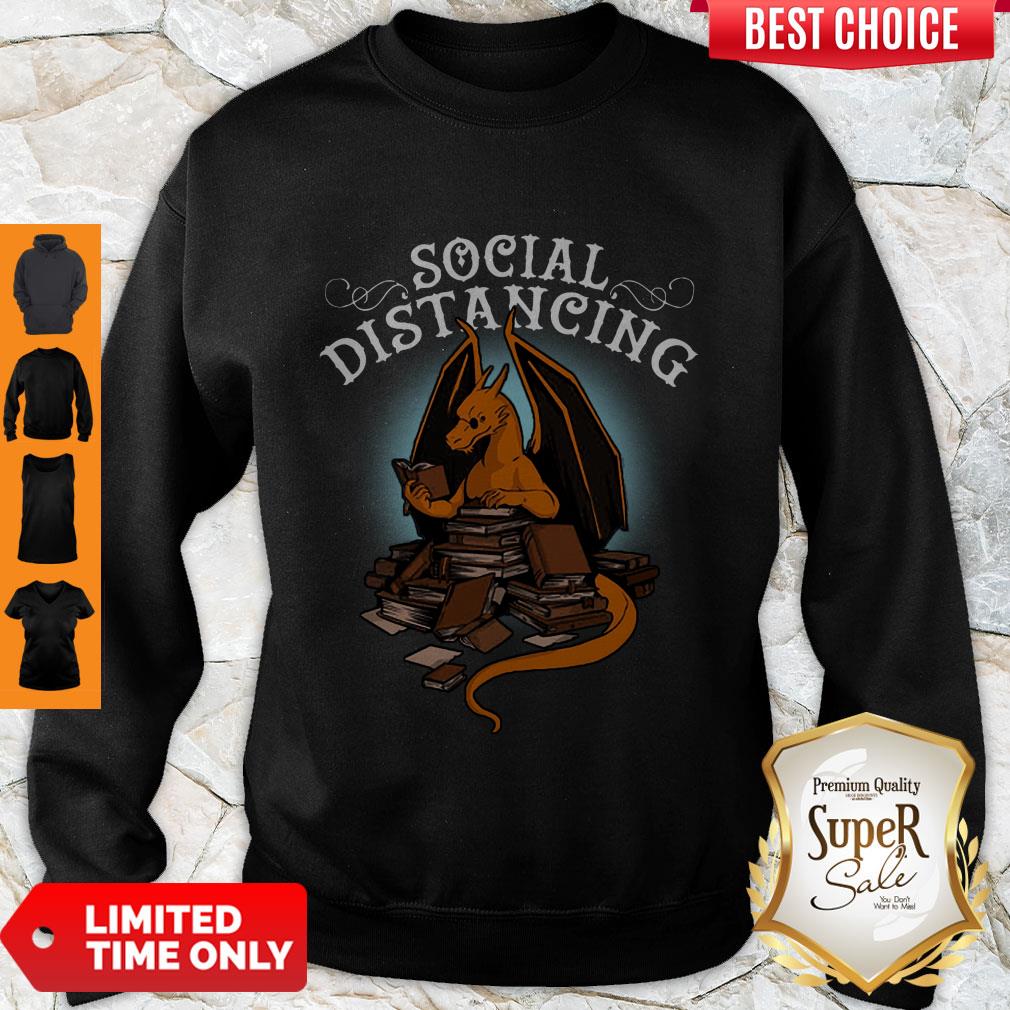 Dragon Reading Books Social Distancing Coronavirus Shirt - Image 4