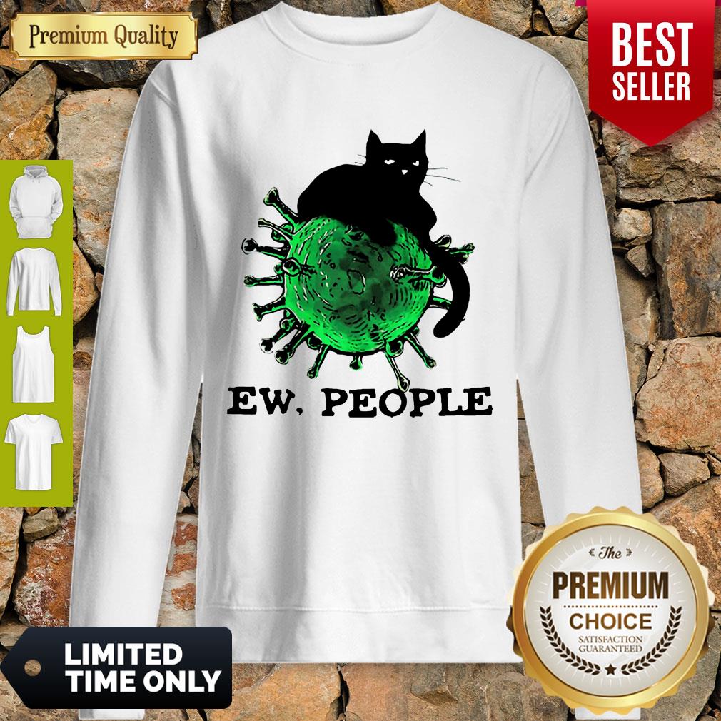 Official Black Cat And Coronavirus Ew People Shirt - Image 5