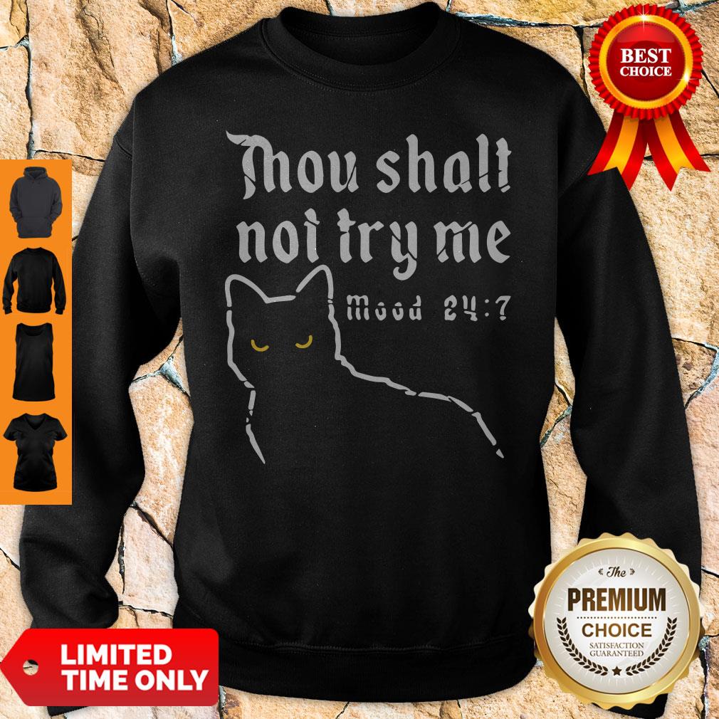 Official Black Cat Thou Shalt Not Try Me Mood 24-7 Shirt - Image 5
