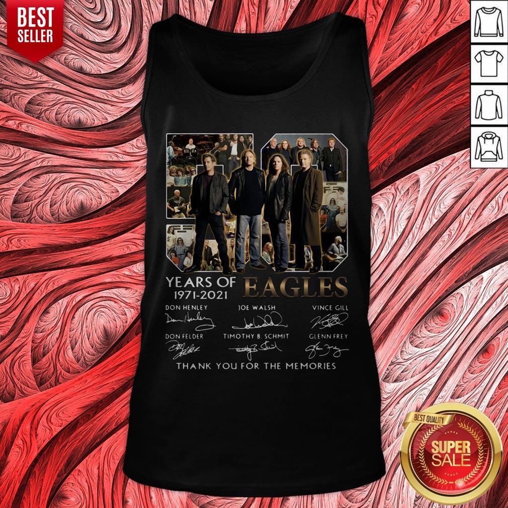 50 Years Of 1971 2021 Eagles Signatures Thank You For The Memories Shirt - Image 5