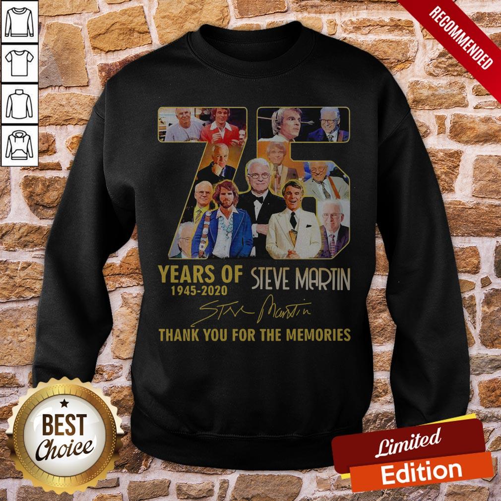 75 Years Of 1945 2020 Steve Martin Thank You For The Memories Signature Shirt - Image 4