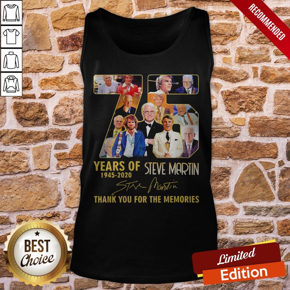 75 Years Of 1945 2020 Steve Martin Thank You For The Memories Signature Shirt - Image 3