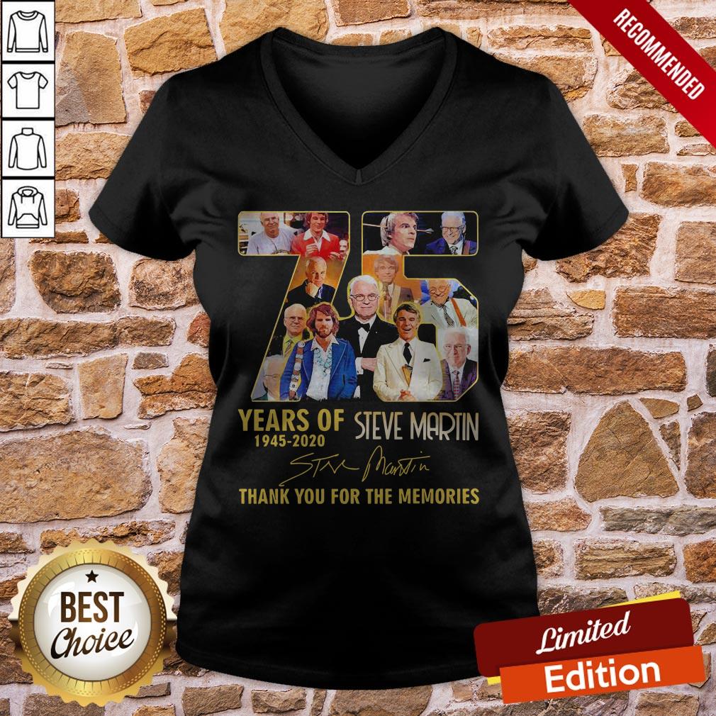 75 Years Of 1945 2020 Steve Martin Thank You For The Memories Signature Shirt - Image 2