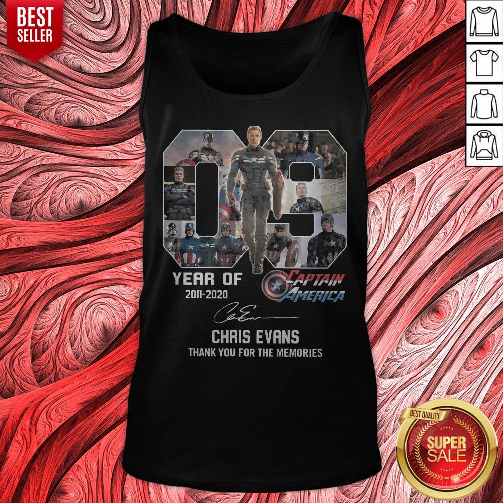 9 Year Of 2011 2010 Captain America Thank You For The Memories Signature Shirt - Image 2