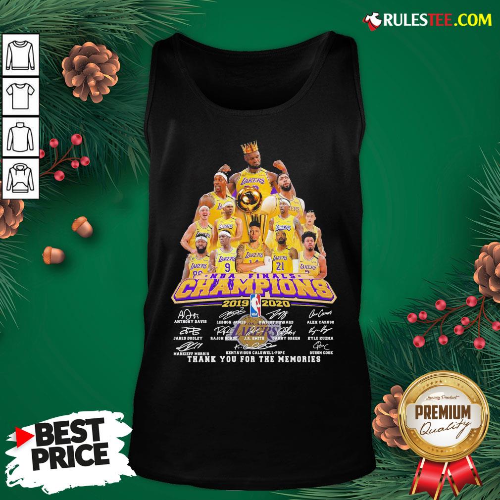 Awesome Los Angeles Lakers 2019-2020 NBA Finals Champions Thank You For The Memories Signatures Shirt - Image 3