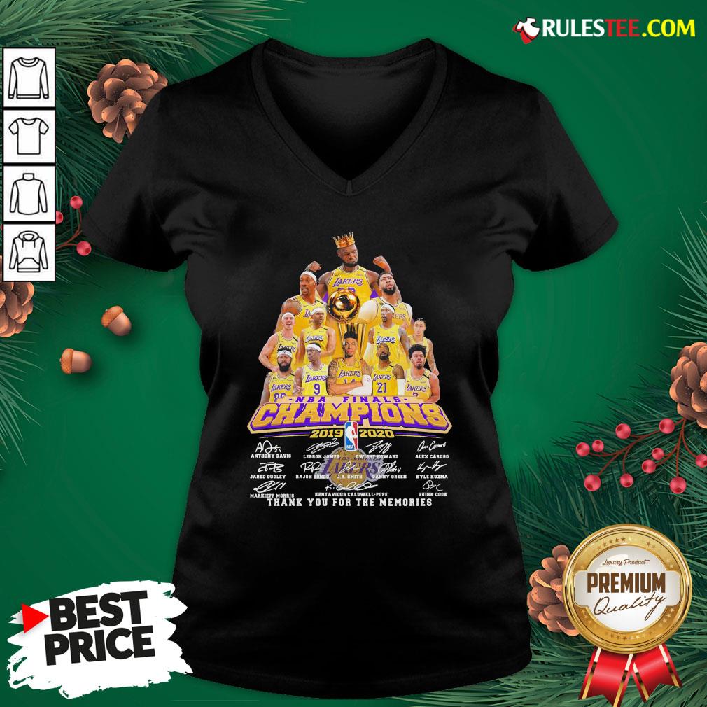 Awesome Los Angeles Lakers 2019-2020 NBA Finals Champions Thank You For The Memories Signatures Shirt - Image 5