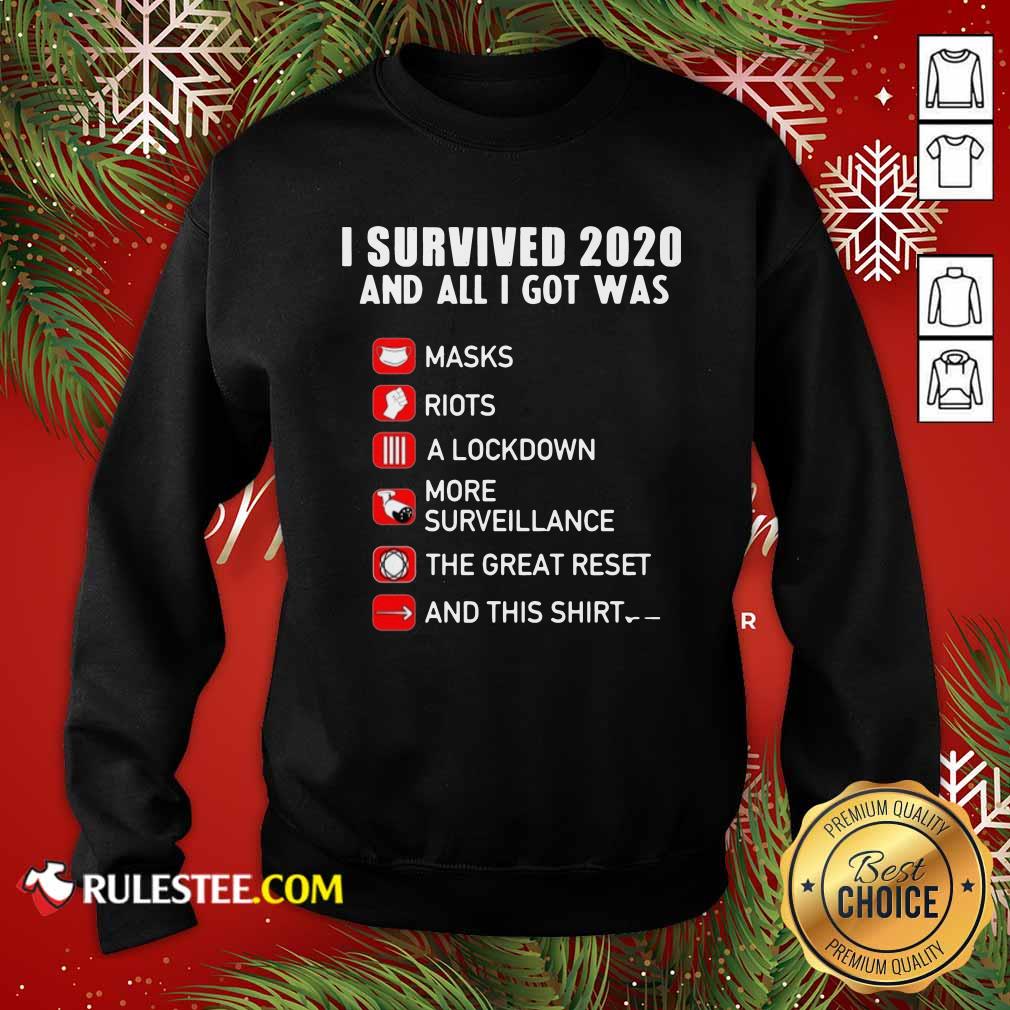 Awesome I Survived 2020 And All I Got Was Masks Riots A Lockdown More Surveillance The Great Reset And This Shirt - Image 5