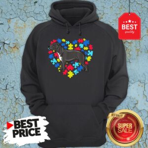 Alternative view of Autism Awareness Staffordshire Bull Terrier Dog Heart Gift Shirt