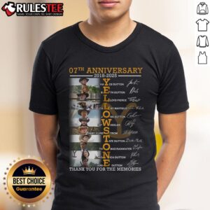 Awesome 07th Anniversary 2018-2025 Yellowstone Signature Thank You For The Memories T-Shirt