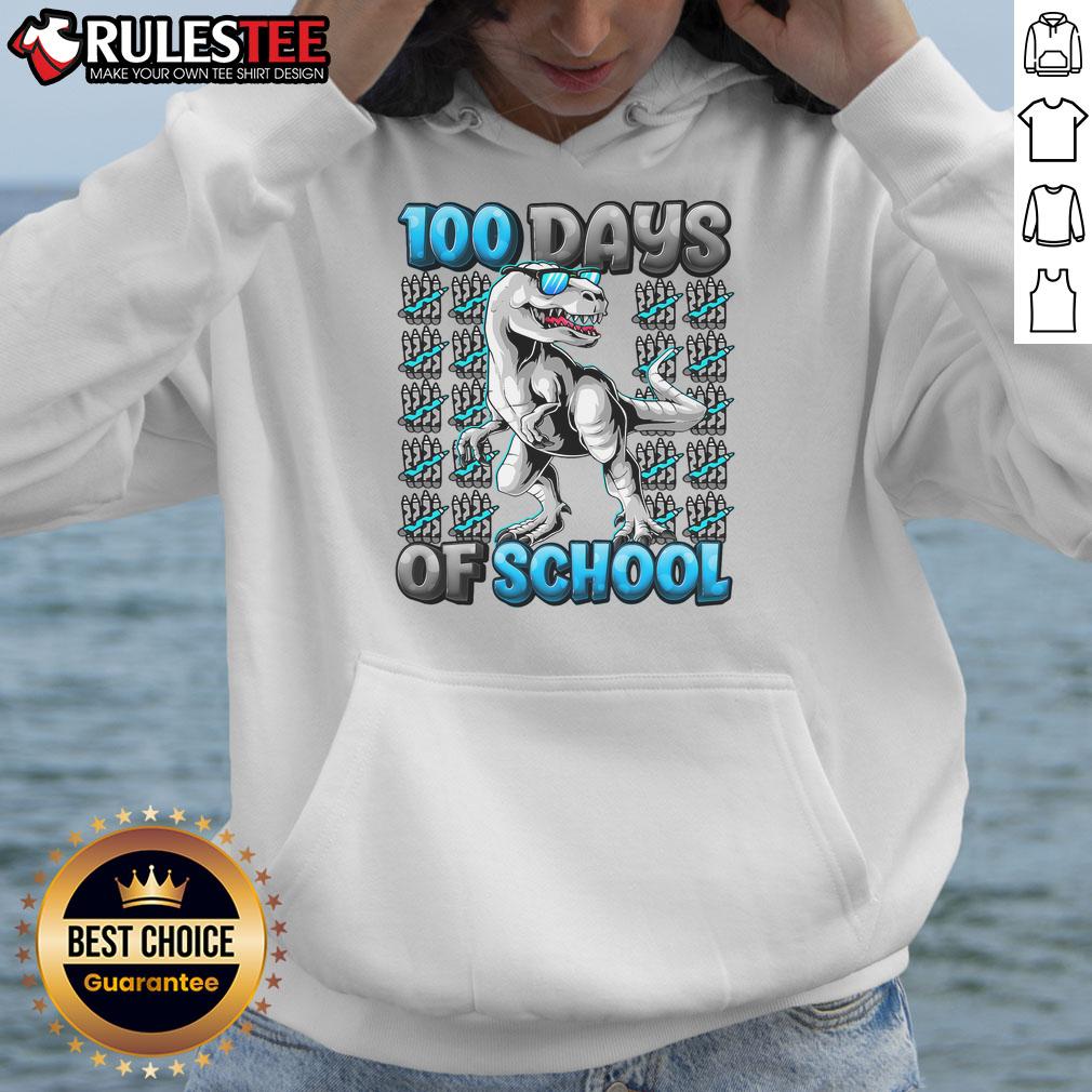 Awesome 100 Days Of School T-Rex Tyrannosaurus T-Shirt - Image 2