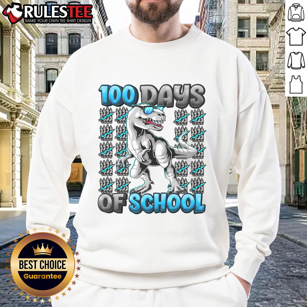 Awesome 100 Days Of School T-Rex Tyrannosaurus T-Shirt - Image 5