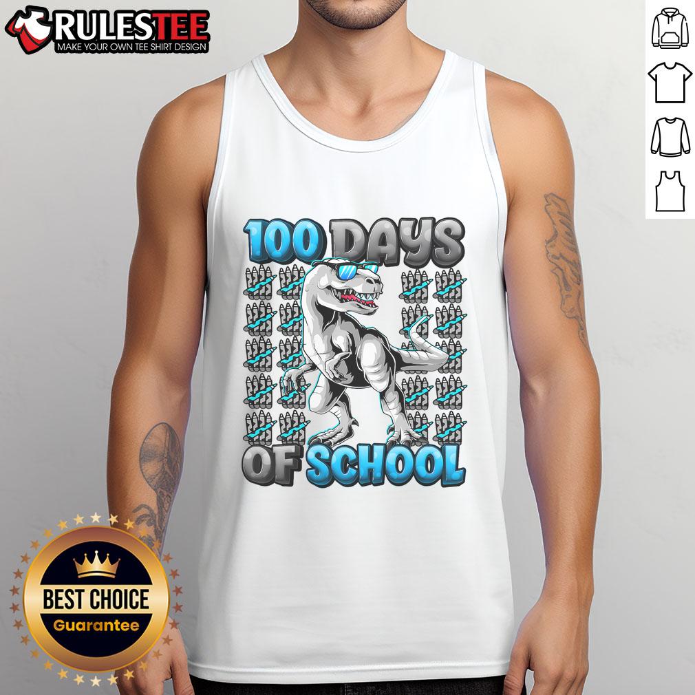 Awesome 100 Days Of School T-Rex Tyrannosaurus T-Shirt - Image 4