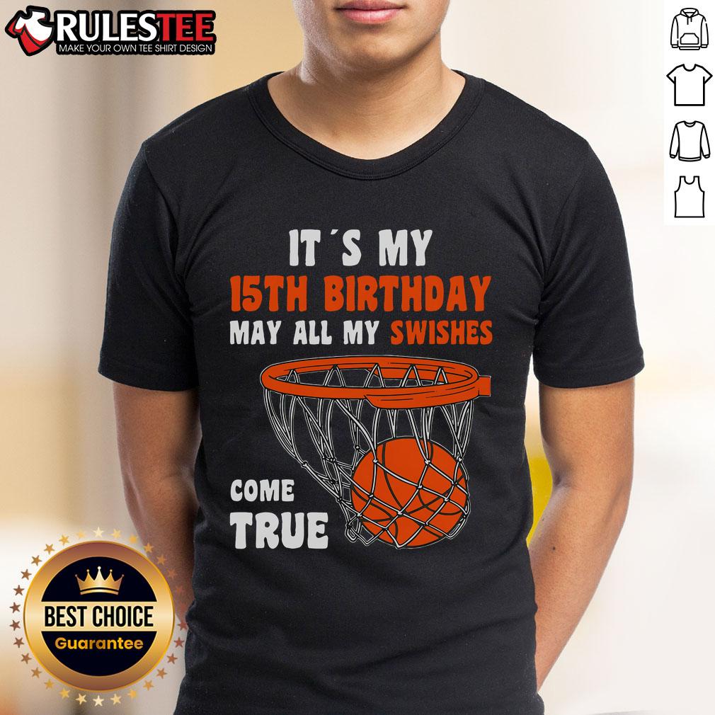 Awesome 15 Year Old Happy 15th Birthday Basketball 15th Birthday T-Shirt